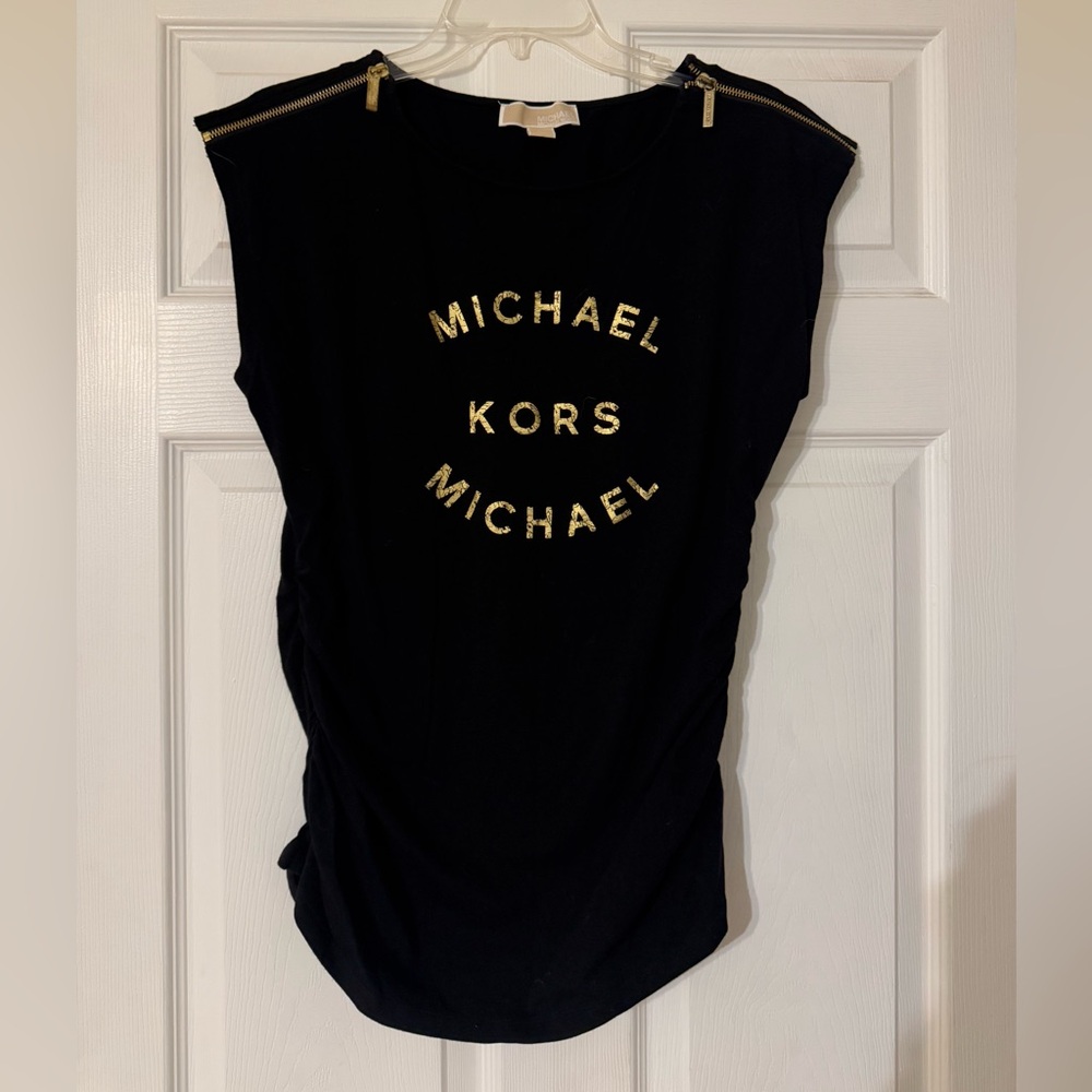 Michael Kors sleeveless top with zipper shoulder- size large